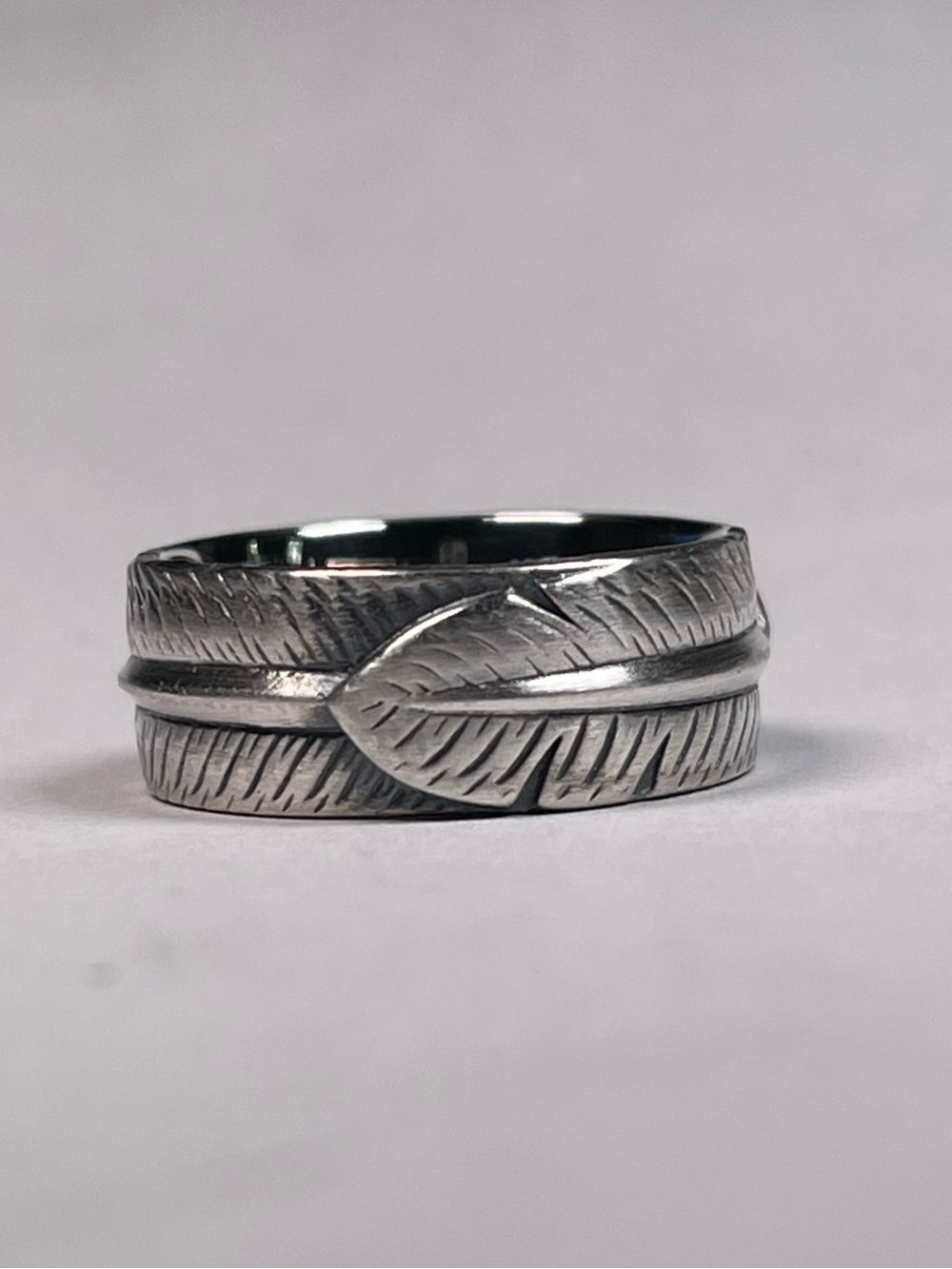 David Yurman Southwest Sterling Silver Feather Wrap Band Ring